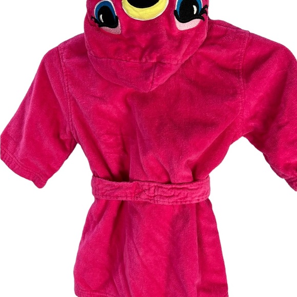 Nautica Terry Cloth Hooded Robe Swim Coverup Neon Pink Flamingo youth size XS - Picture 8 of 10